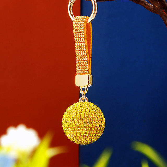 Diamond ball keychain metal women's bag charm