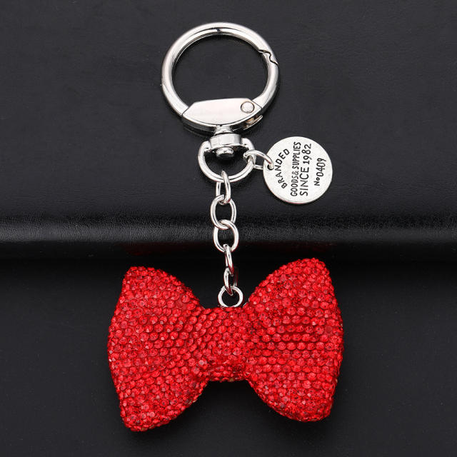 Sweet bow full diamond keychain bag charm