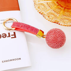 Diamond ball keychain metal women's bag charm