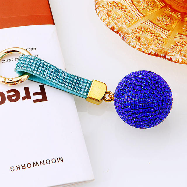 Diamond ball keychain metal women's bag charm