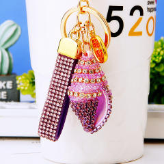 Diamond shell conch key chain cute women's bag charm