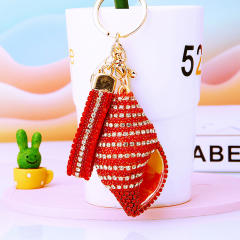 Diamond shell conch key chain cute women's bag charm