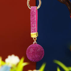 Diamond ball keychain metal women's bag charm