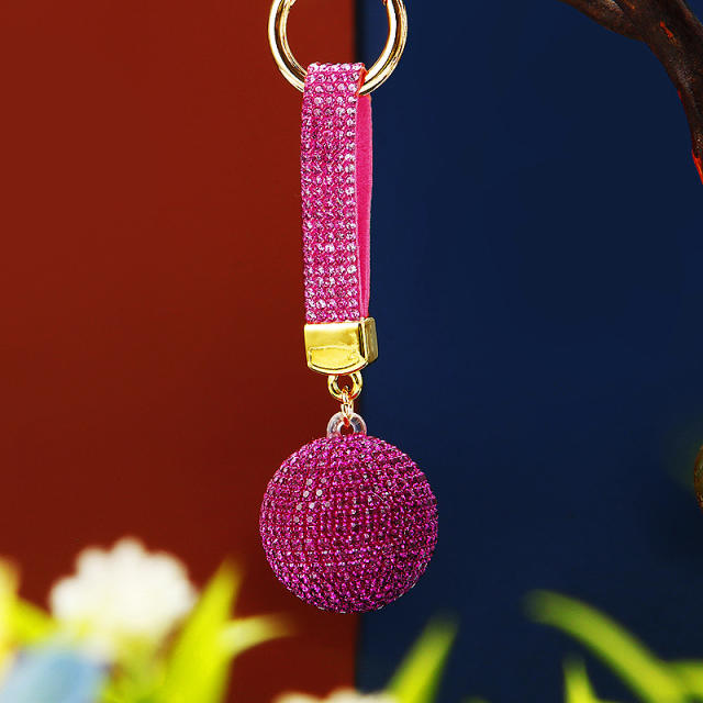 Diamond ball keychain metal women's bag charm