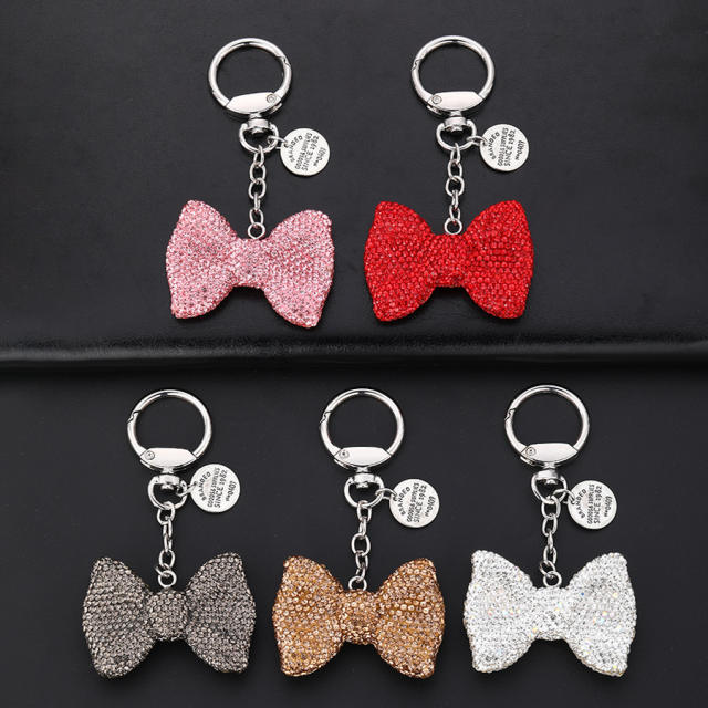 Sweet bow full diamond keychain bag charm