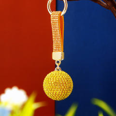 Diamond ball keychain metal women's bag charm