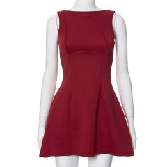Elegant plain color backless women formal dress