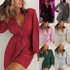 Festival party fashion sequined long sleeve rompers jumpsuit