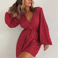 Festival party fashion sequined long sleeve rompers jumpsuit