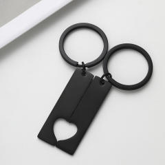 Hot sale stainless steel hollow out couple keychain