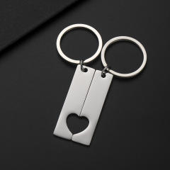 Hot sale stainless steel hollow out couple keychain