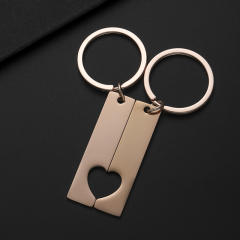 Hot sale stainless steel hollow out couple keychain