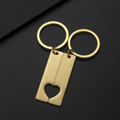 Hot sale stainless steel hollow out couple keychain