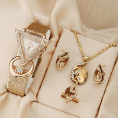 Women's Quartz Watch Casual Simple colorful crystal Peacock Jewelry Set