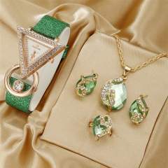 Women's Quartz Watch Casual Simple colorful crystal Peacock Jewelry Set