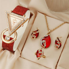 Women's Quartz Watch Casual Simple colorful crystal Peacock Jewelry Set
