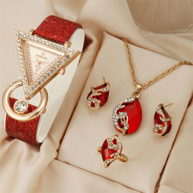Women's Quartz Watch Casual Simple colorful crystal Peacock Jewelry Set