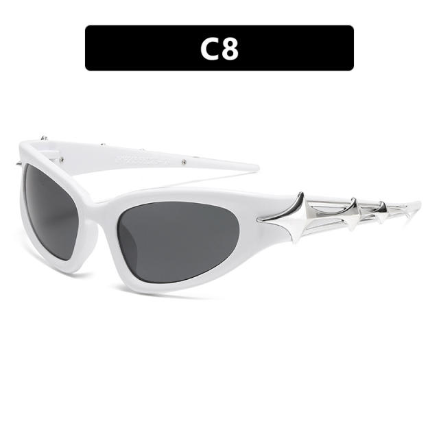 Y2K stars sunglasses bar disco new concave shape fashionable sunglasses