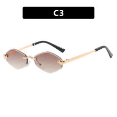 Frameless diamond personality sunglasses Rimless sunglasses