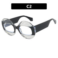 Unique oval shape personality anti blue light reading glasses