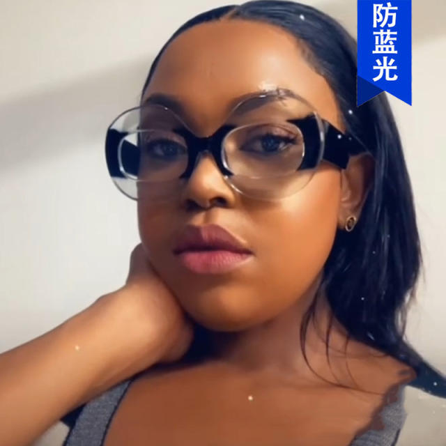 Unique oval shape personality anti blue light reading glasses