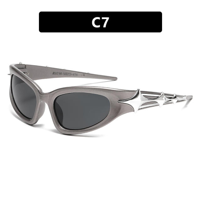 Y2K stars sunglasses bar disco new concave shape fashionable sunglasses