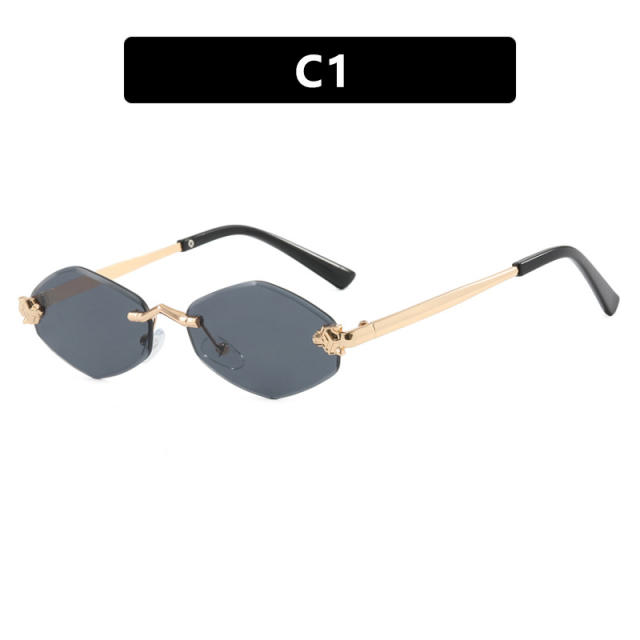 Frameless diamond personality sunglasses Rimless sunglasses