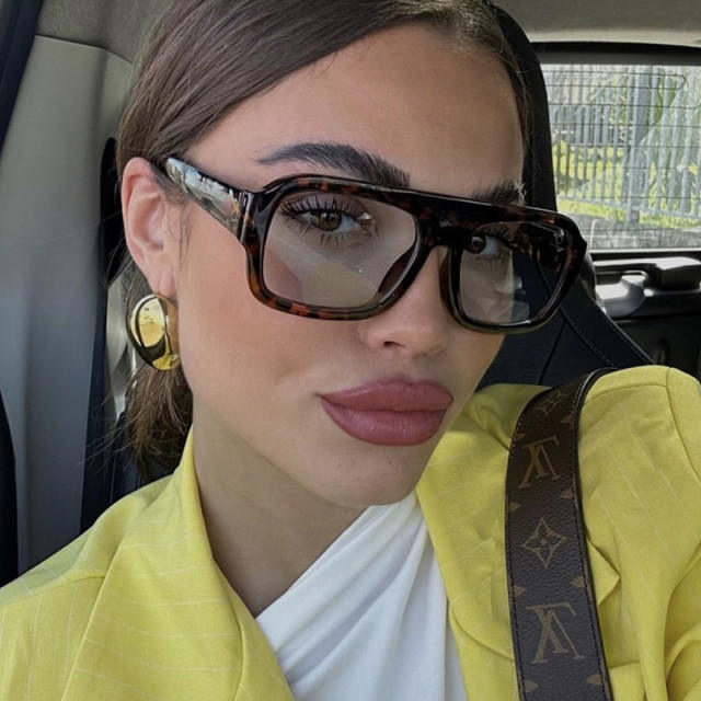 Single Beam Square Large Frame Sunglasses