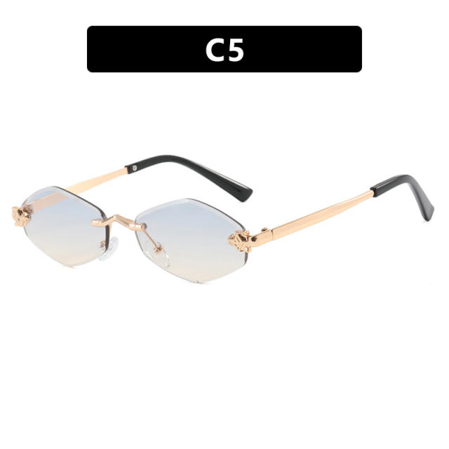 Frameless diamond personality sunglasses Rimless sunglasses
