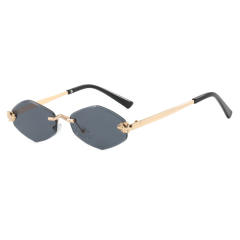 Frameless diamond personality sunglasses Rimless sunglasses