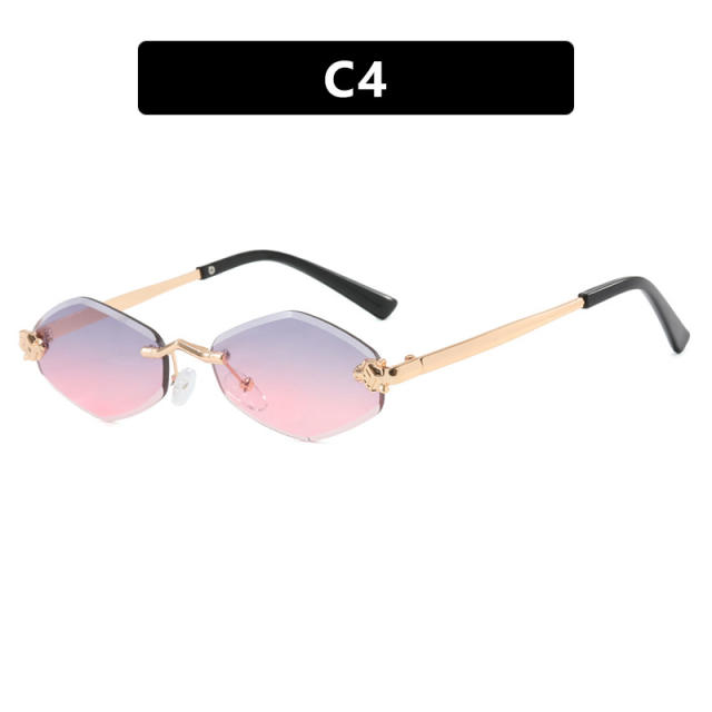 Frameless diamond personality sunglasses Rimless sunglasses