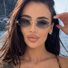 Frameless diamond personality sunglasses Rimless sunglasses