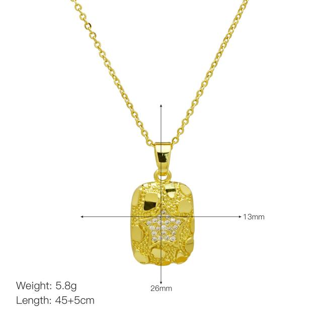 New design sequins moon stars pendant necklace copper plated 18k gold necklace