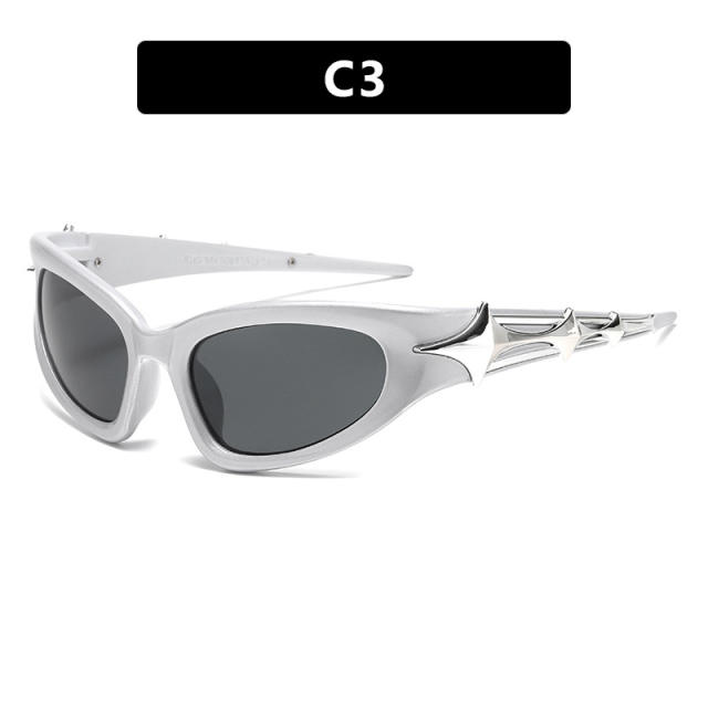 Y2K stars sunglasses bar disco new concave shape fashionable sunglasses
