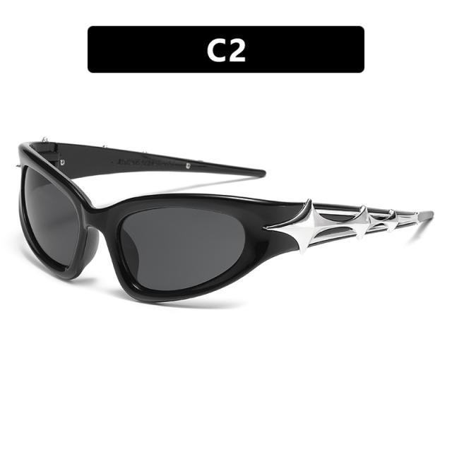 Y2K stars sunglasses bar disco new concave shape fashionable sunglasses