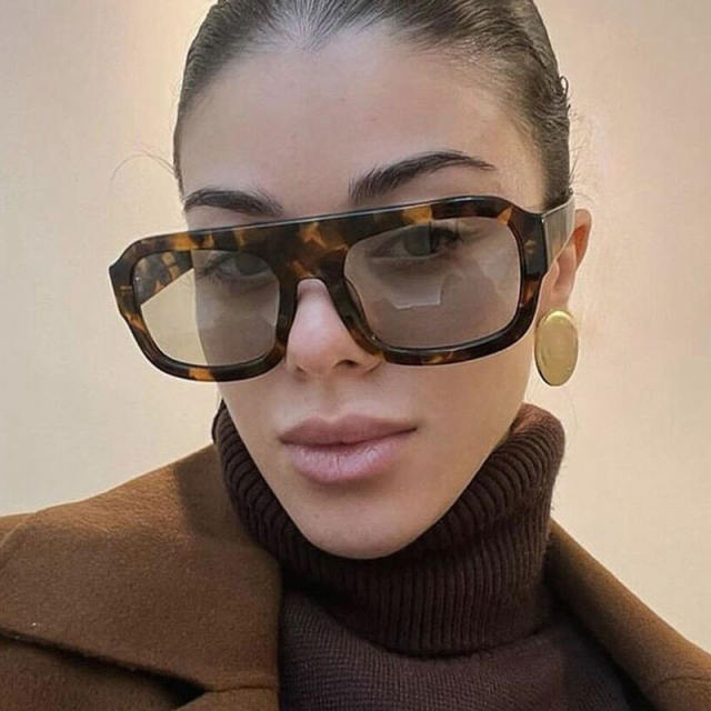 Single Beam Square Large Frame Sunglasses