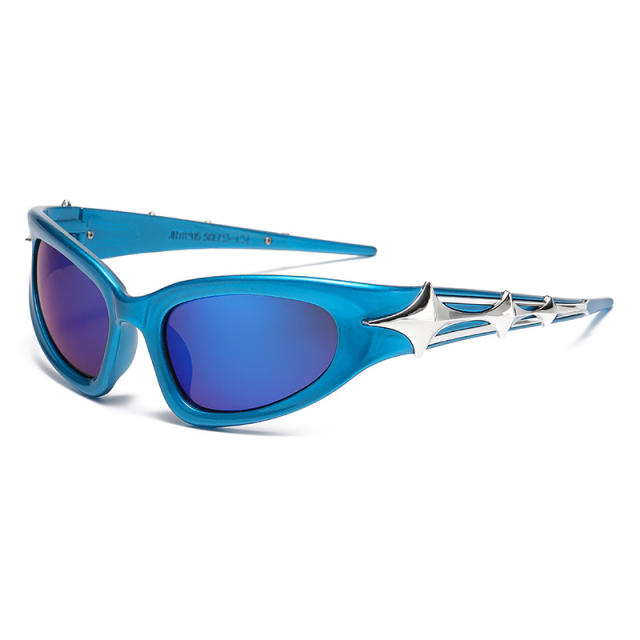 Y2K stars sunglasses bar disco new concave shape fashionable sunglasses