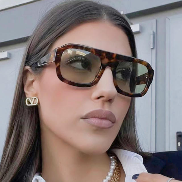 Single Beam Square Large Frame Sunglasses