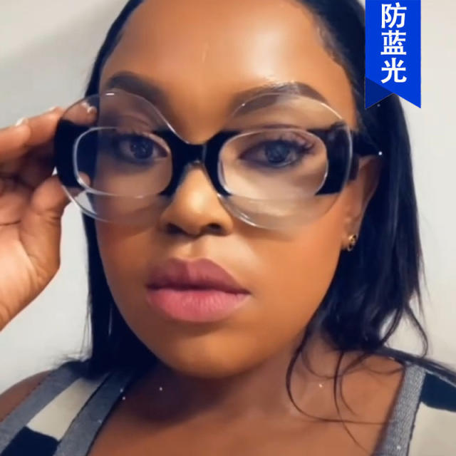 Unique oval shape personality anti blue light reading glasses