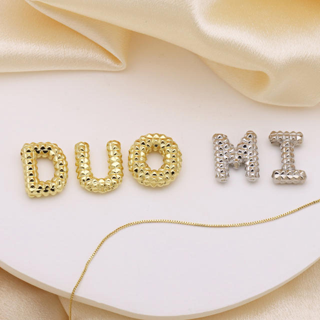 new double-sided pineapple shape 26 English letter initial letter pendant necklace
