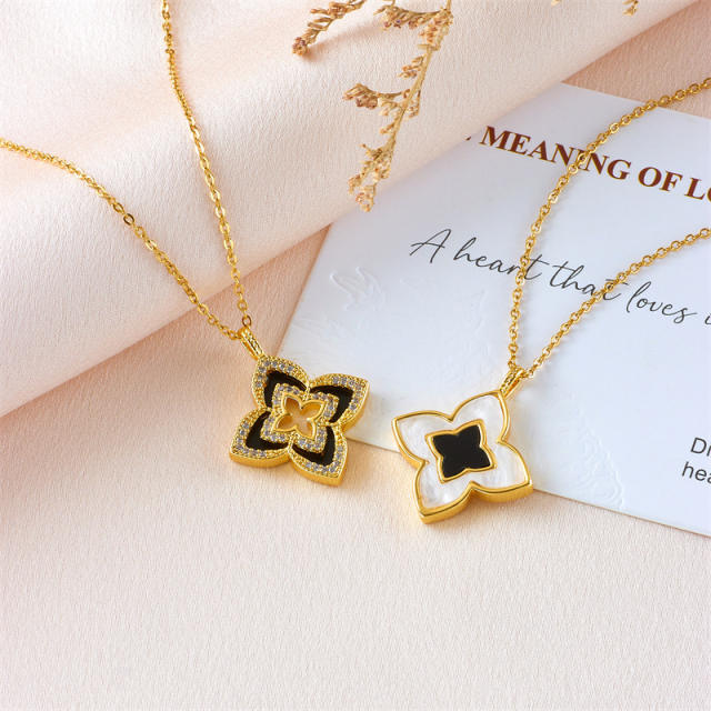 Lucky Four-leaf Clover Pendant stainless steel chain necklace dainty necklace