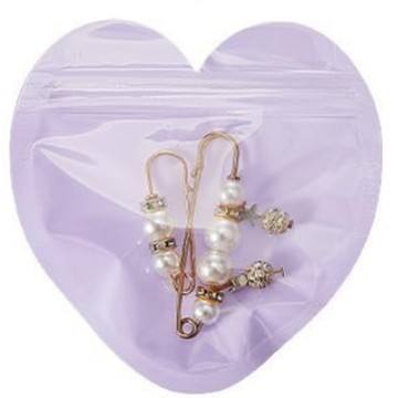 Color PVC Heart-Shaped Jewelry Small Bag Cute heart shape Ziplock Bags jewelry accessory