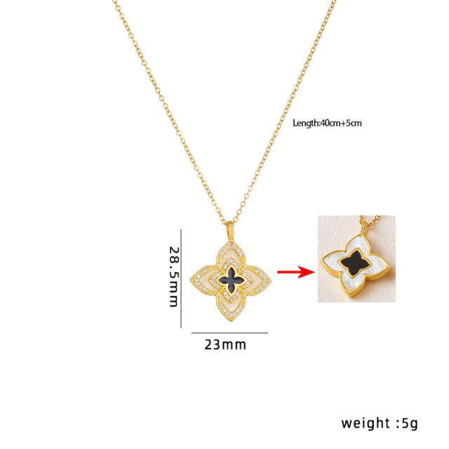 Lucky Four-leaf Clover Pendant stainless steel chain necklace dainty necklace