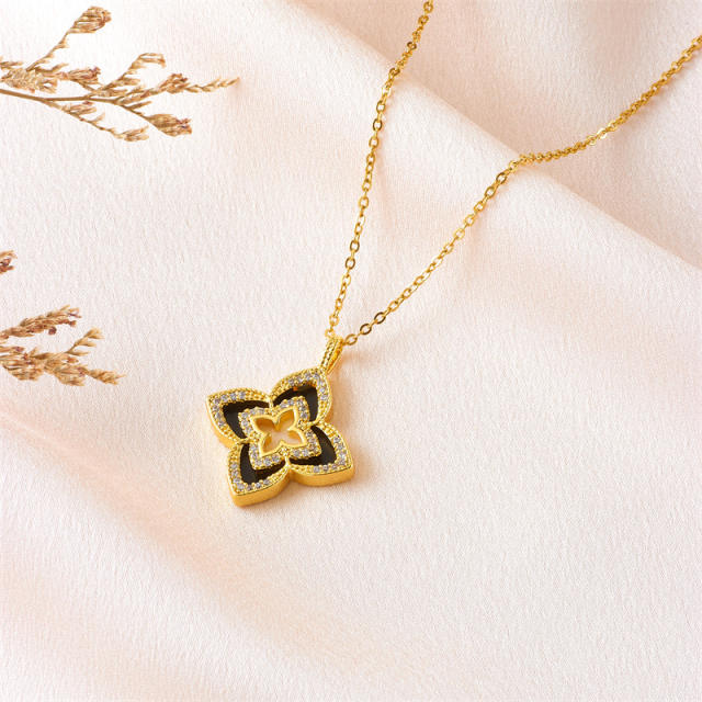 Lucky Four-leaf Clover Pendant stainless steel chain necklace dainty necklace