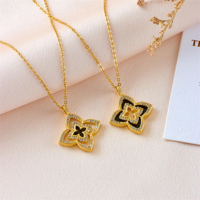 Lucky Four-leaf Clover Pendant stainless steel chain necklace dainty necklace