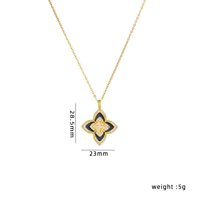 Lucky Four-leaf Clover Pendant stainless steel chain necklace dainty necklace