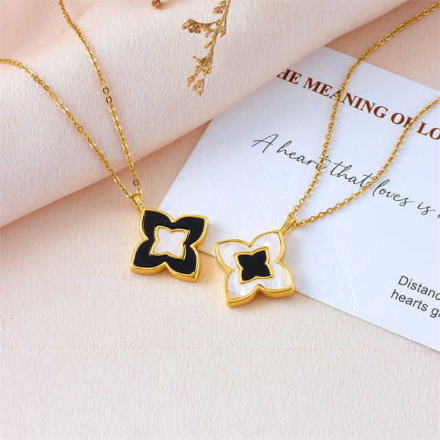 Lucky Four-leaf Clover Pendant stainless steel chain necklace dainty necklace