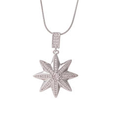 Hiphop diamond star pendant stainless steel chain necklace