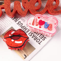 Valentine's Day Sweet lips love letter women hair claw clips