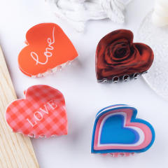 Heart shape Valentine's Day women hair claw clips